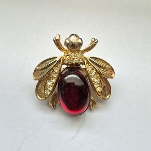 Gold and Red Jelly Belly Bee Brooch